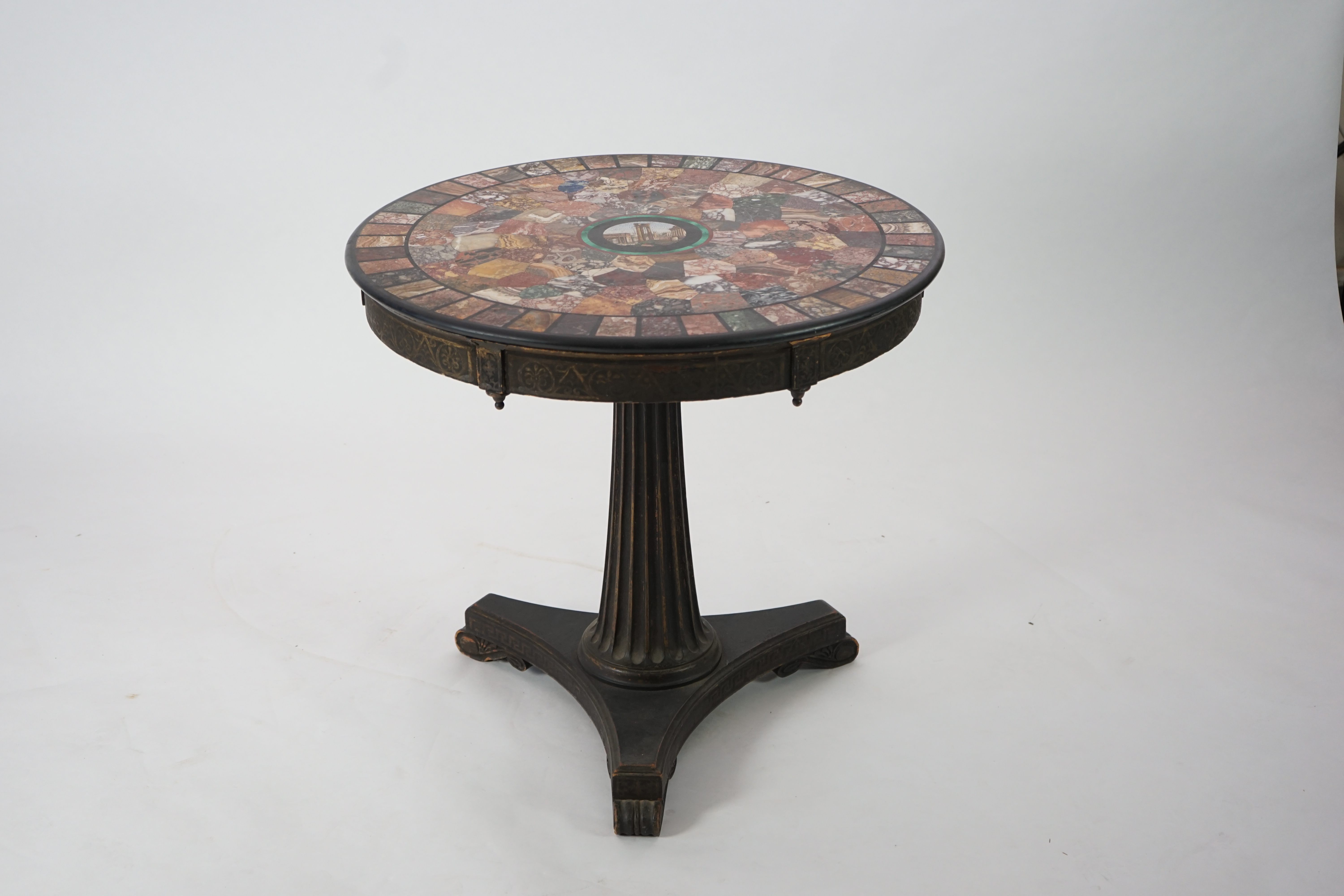 A 19th century Italian micro mosaic and specimen marble topped centre table